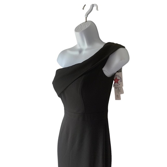 Aqua Formals Black Off The Shoulder Gown Maxi Dress, size 0, NWT - Picture 4 of 11